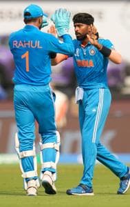 KL Rahul & Hardik Pandya celebrate after taking a wicket