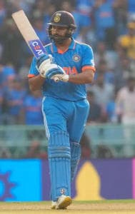 Team India skipper Rohit Sharma during IND vs ENG CWC 2023 match