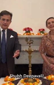 French envoy Thierry Mathou celebrated his first Diwali in India.