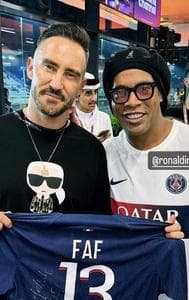 Faf du Plessis with Ronaldinho