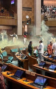 Lok Sabha security breach unveiled: Inside images capture yellow smoke and utter chaos 