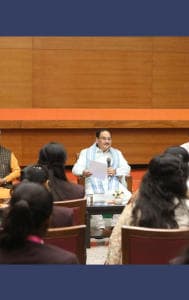 JP Nadda interacts with college students