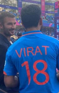 Virat Kohli also had a brief chat with the former Manchester United midfielder 