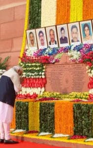 On Dec 13, PM Modi, BJP & opposition leaders unite, paying homage to 2001 Parliament attack heroes in a solemn wreath-laying ceremony."