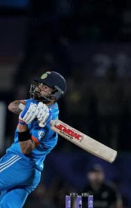 Virat Kohli in action against New Zealand