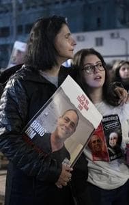 Women attends weekly rally calling for release of hostages